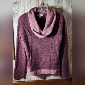Christopher & Banks Plum and Blush Cowl Neck Sweater